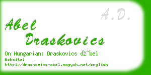 abel draskovics business card
